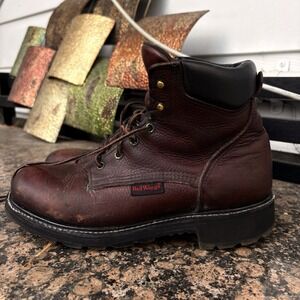 Red Wing Shoes Work Boots 606 Size 10 Made In USA Leather No Insoles